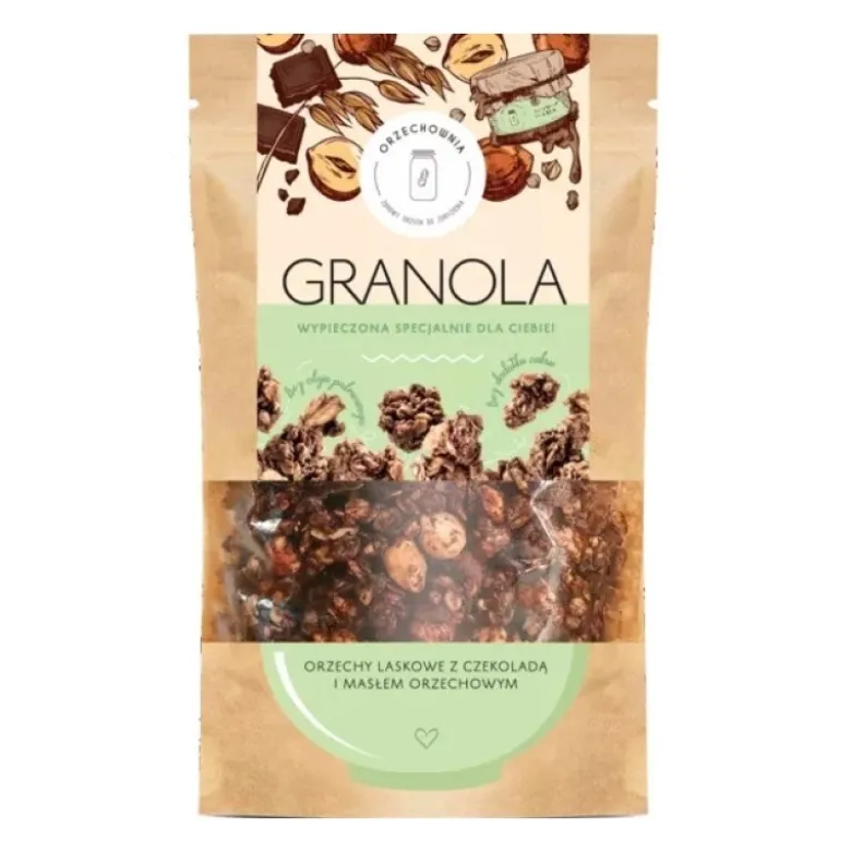 ORZECHOWNIA Granola 320 g Orzechy Laskowe z Czekoladą i Masłem Orzechowym