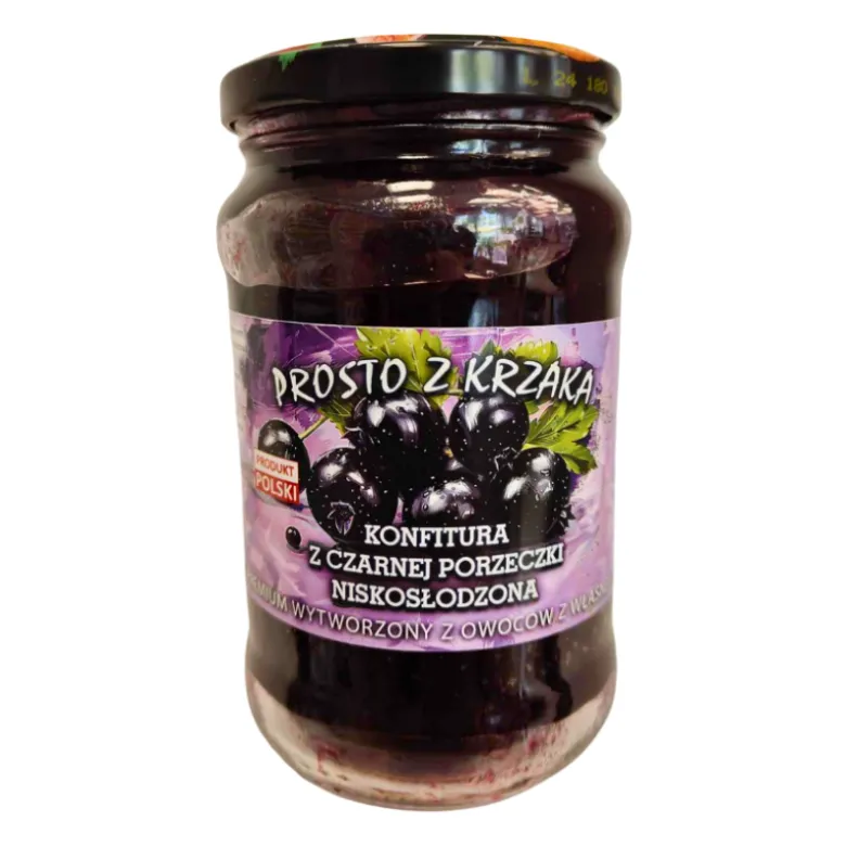 PROSTO Z KRZAKA Konfitura z Czarnej Porzeczki Niskosłodzona 450 g