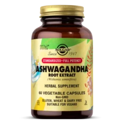 SOLGAR Ashwagandha Root Extract 60 vege caps.