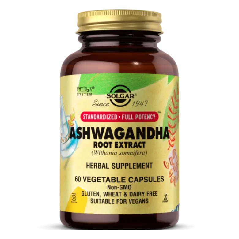 SOLGAR Ashwagandha Root Extract 60 vege caps.