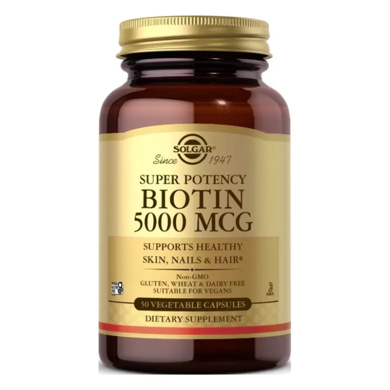 SOLGAR Biotin 5000 mcg 100 veg caps.