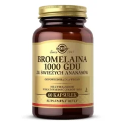 SOLGAR Bromelaina 1000 GDU ze świeżych ananasów 60 caps.