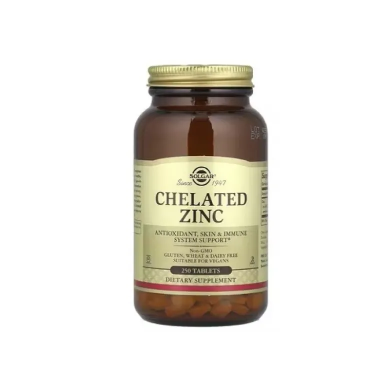 SOLGAR Chelated Zinc 22 mg 250 tabs.