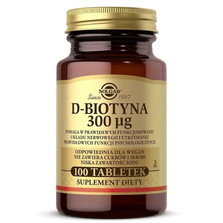 SOLGAR D-Biotyna 300 ug 100 tabs.