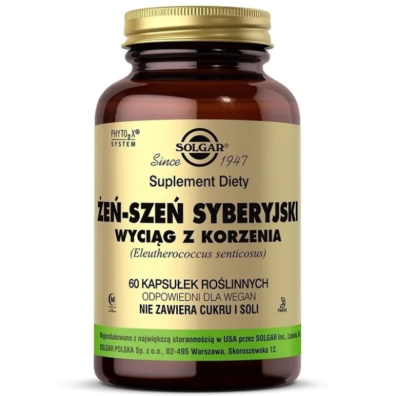 SOLGAR Żeń-Szeń Syberyjski Wyciąg 60 caps.