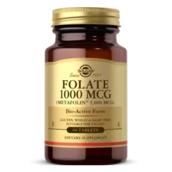 SOLGAR Folian (Metafolin) 1000 mcg 60 tabs.
