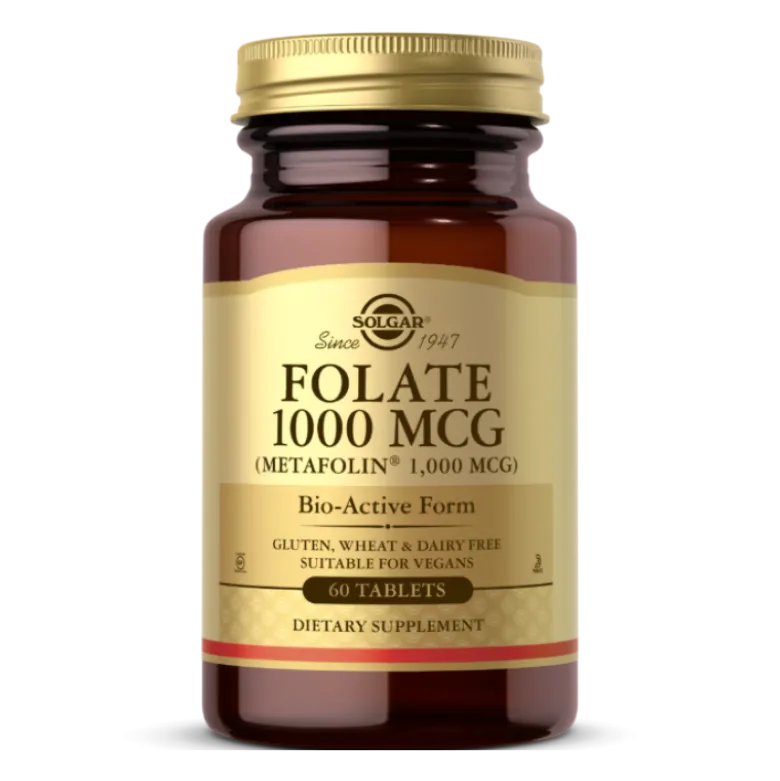 SOLGAR Folian (Metafolin) 1000 mcg 60 tabs.