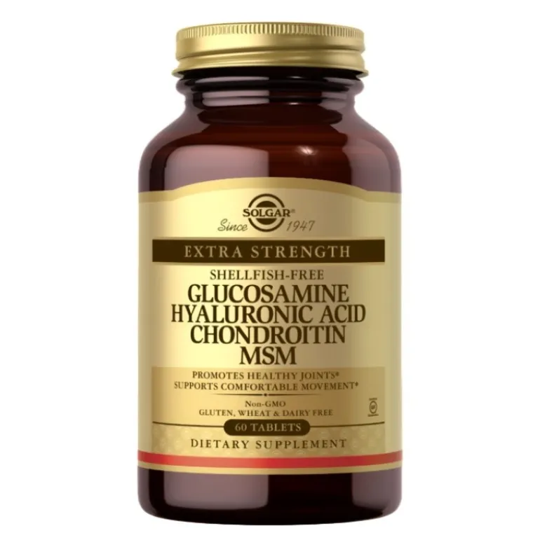 SOLGAR Glucosamine, Hyaluronic Acid, Chondroitin, MSM 60 tabs.