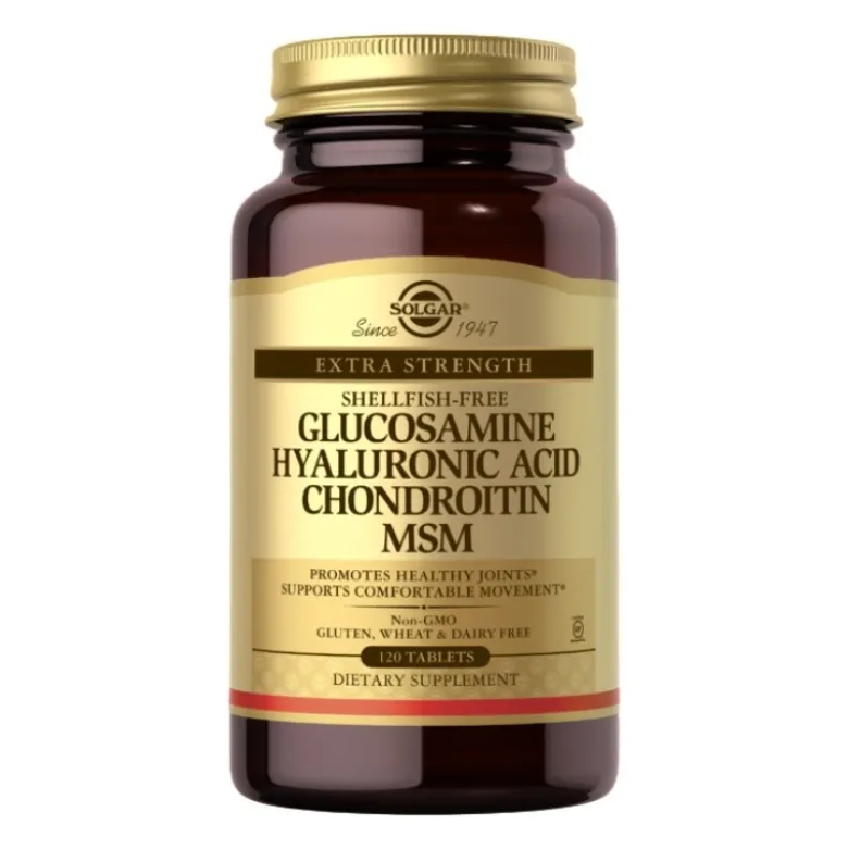 SOLGAR Glucosamine, Hyaluronic Acid, Chondroitin, MSM 120 tabs.
