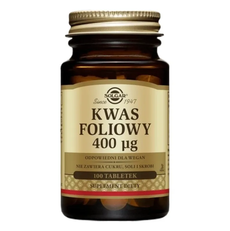 SOLGAR Kwas Foliowy (Hipoalergiczny) 100 tabs.