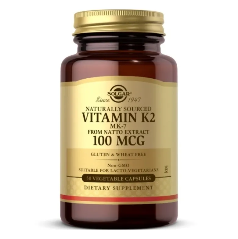 SOLGAR Naturally Sourced K2 MK-7 100 mcg 50 caps.