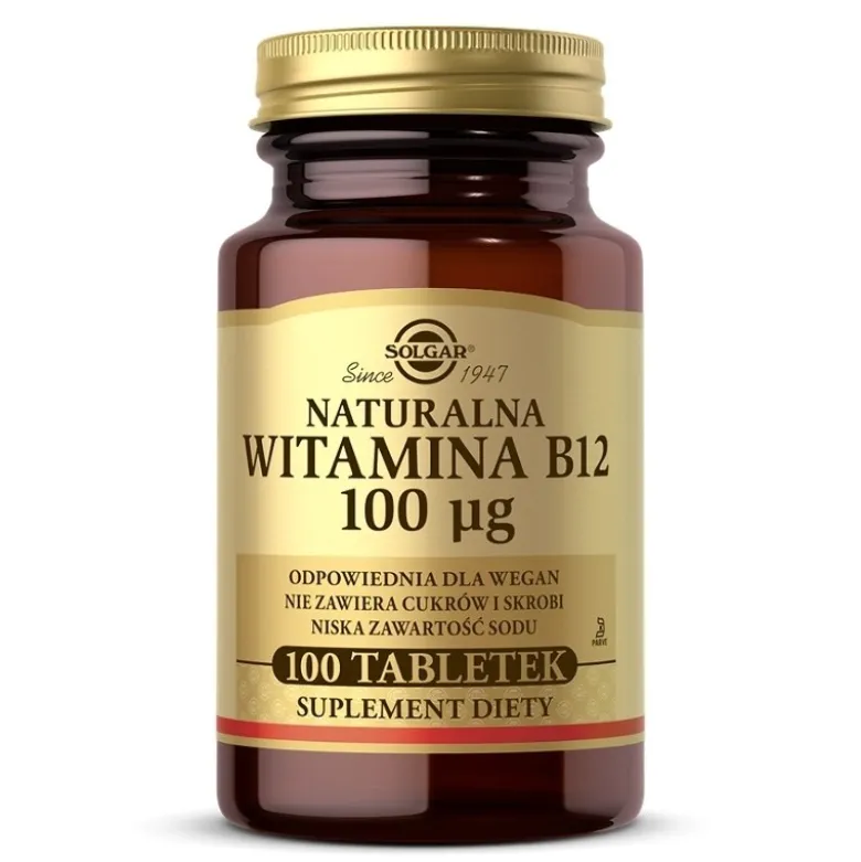 SOLGAR Naturalna witamina B12 100 μg 100 tabs.