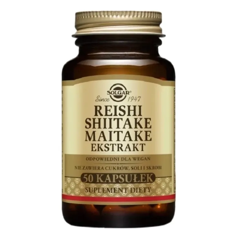 SOLGAR Reishi Shiitake Maitake 50 caps.