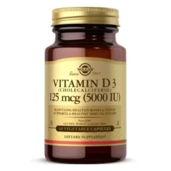 SOLGAR Witamina D3 5000 IU 60 veg caps.