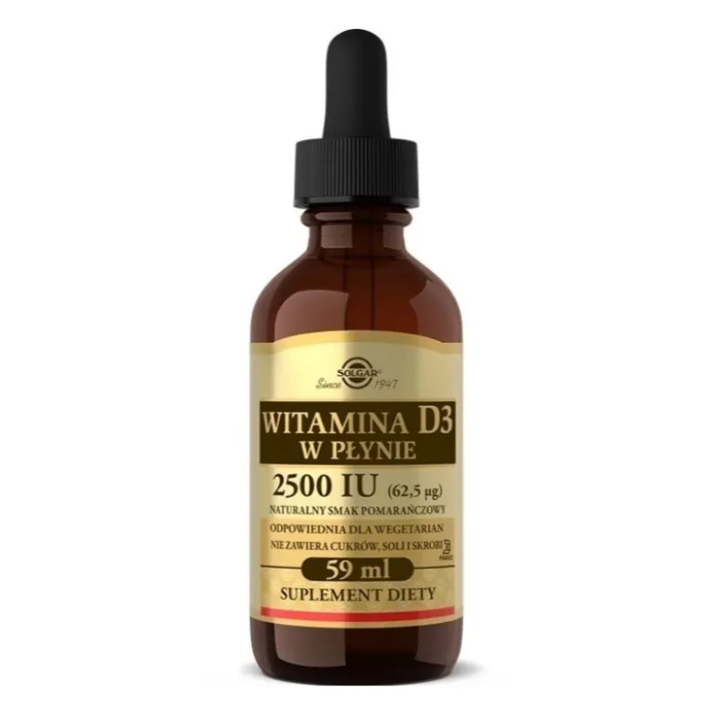 SOLGAR Witamina D3 Płyn (62,5 ug) 2500IU 59 ml