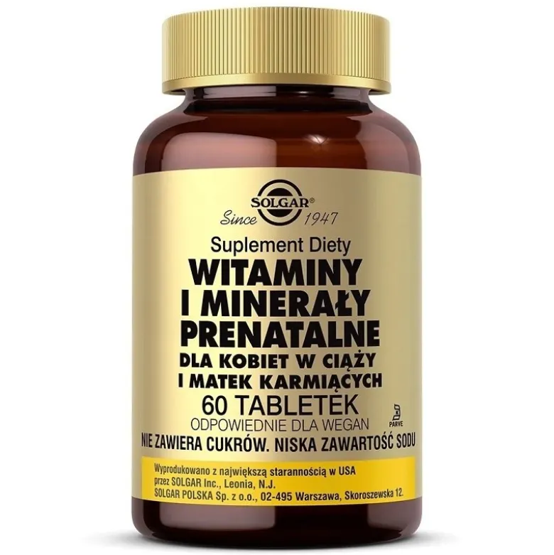 SOLGAR Witaminy Minerały Prenatalne 60 tabs.