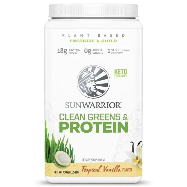 SUNWARRIOR Clean Greens Protein 750 g Tropikalna Wanillia