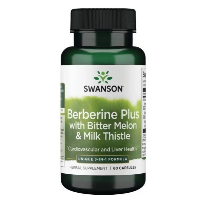 SWANSON Berberine Plus With Bitter Melon & Milk Thistle 60 caps.