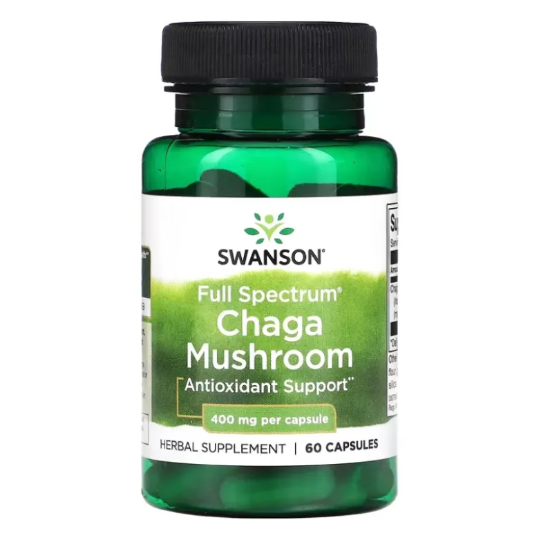 SWANSON Full Spectrum Chaga Mushroom 400 mg 60 caps.