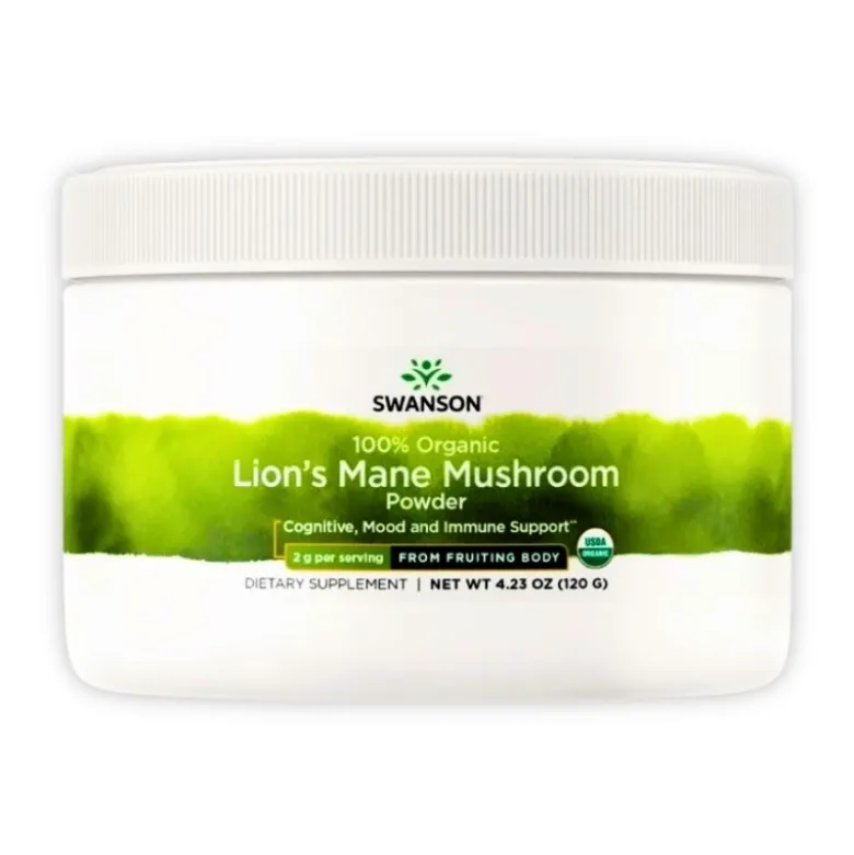 SWANSON 100% Organic Lion`s Mane Mushroom Powder 120 g