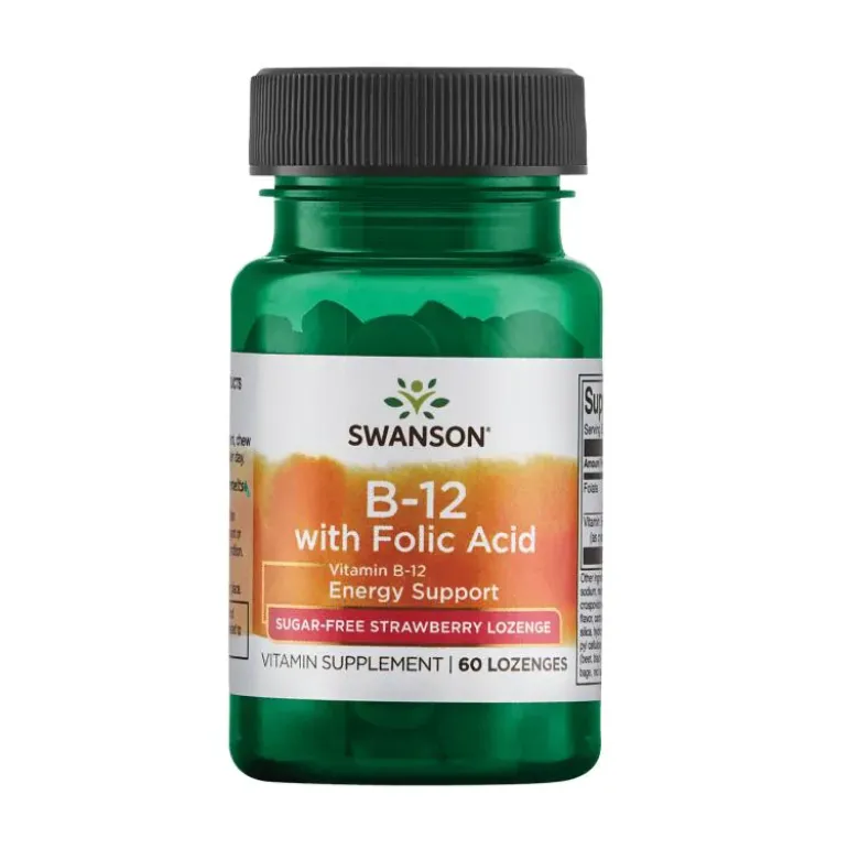 SWANSON Witamina B-12 + Kwas Foliowy 60 tabs.