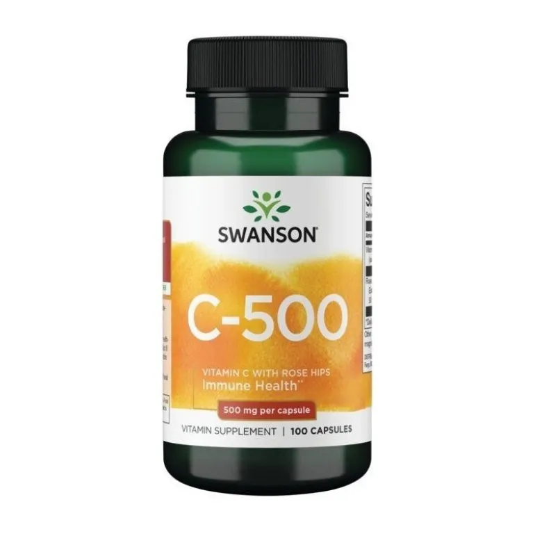 SWANSON Witamina C 500 mg z Dziką Różą 100 caps.
