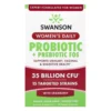 SWANSON Womens Daily Probiotic + Prebiotic FOS 35 Billion CFU 15 Targeted Strains With Cranberry 60 veg caps.