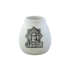 YERBA MATE Tykwa Ceramiczna Biała Guarani