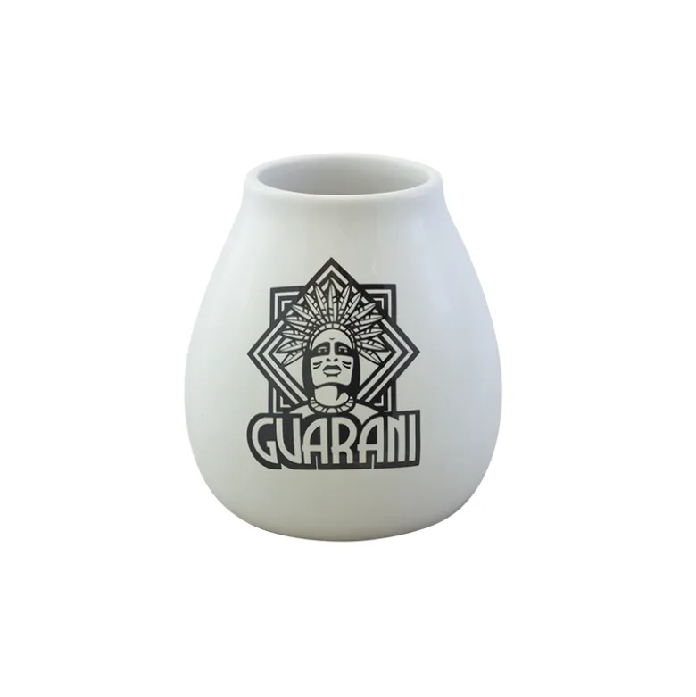 YERBA MATE Tykwa Ceramiczna Biała Guarani
